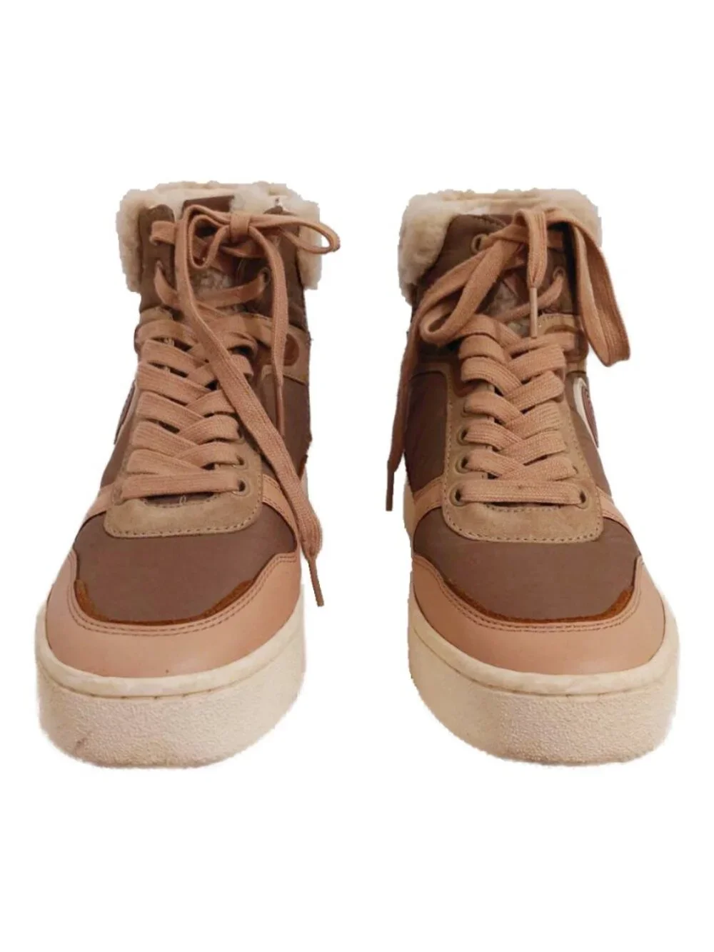 Coach C220 High Top Sneakers in Mushroom/Oat